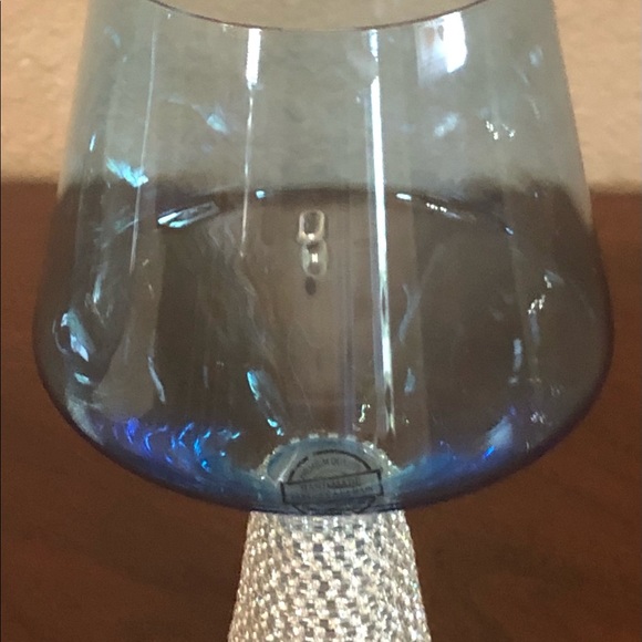 Blue Rhinestone Stemless Wine Glasses 2 NWT - Picture 3 of 5